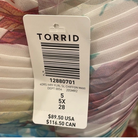 Torrid Multicolor Floral Chiffon Maxi Dress - Picture 4 of 6